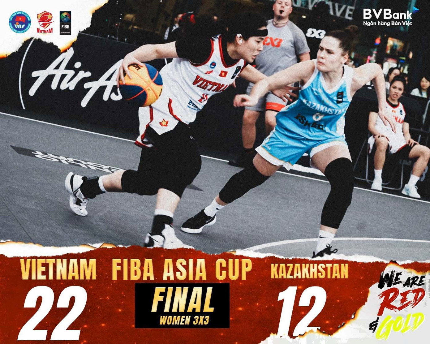 Đội tuyển nữ Việt Nam hoàn thành vòng loại giải 3x3 vô địch Châu Á với thành tích 3 trận toàn thắng. Ảnh: Liên đoàn bóng rổ Việt Nam