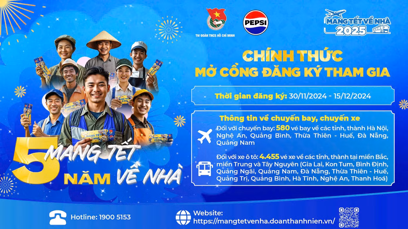 Chương trình "Mang Tết về nhà" năm 2025 đã chính thức mở cổng đăng ký.