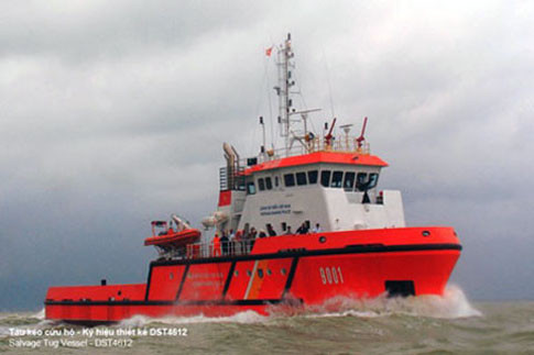 Tàu kéo 3500 CV (4 chiếc) có lượng giãn nước 1.400 tấn, dài 52,4m, rộng 12m