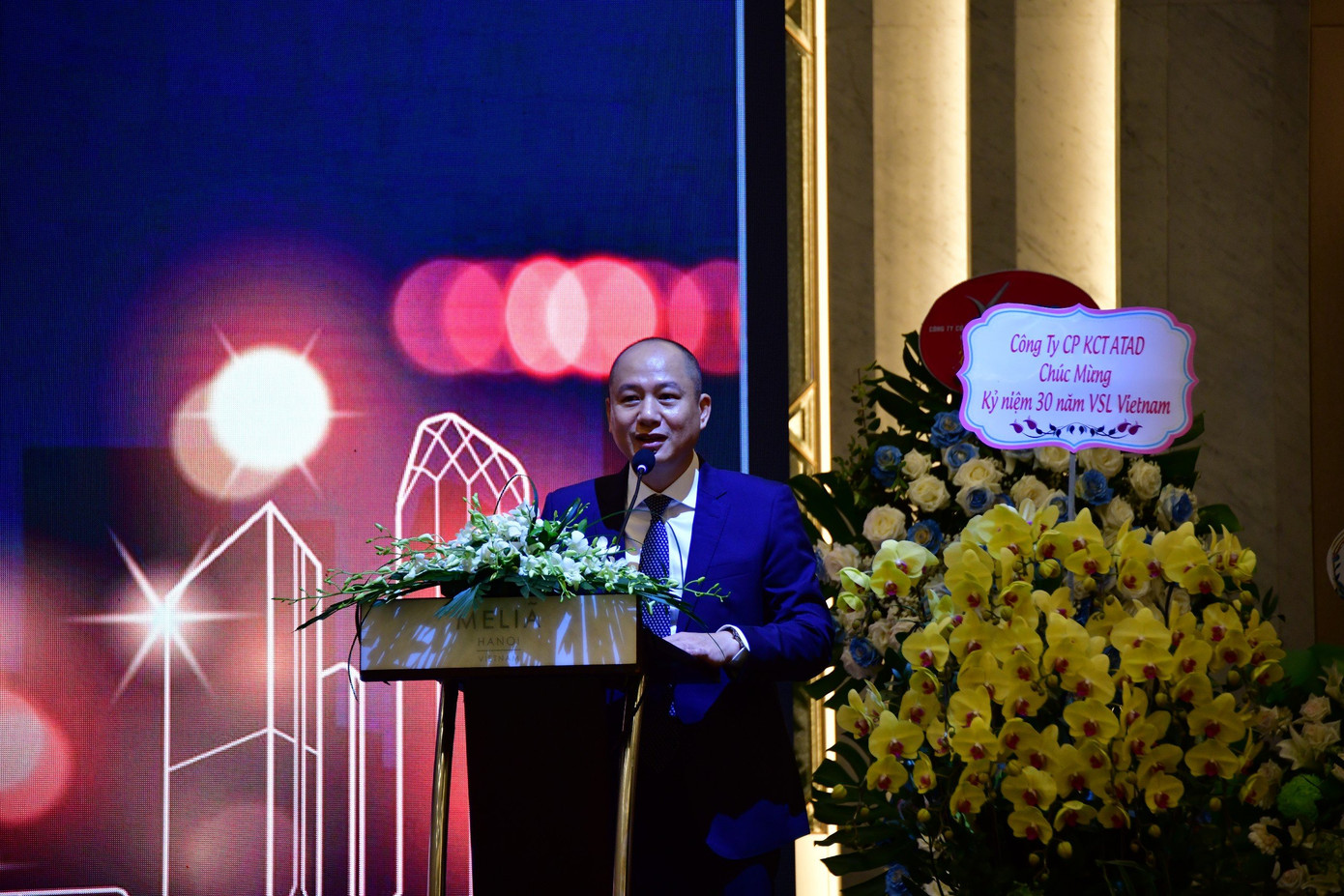 Ông Trần Đức Lân - Tổng Giám đốc Công ty TNHH VSL Việt Nam phát biểu tại buổi lễ.