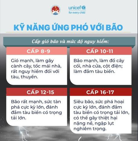 Các cấp độ ảnh hưởng của bão.