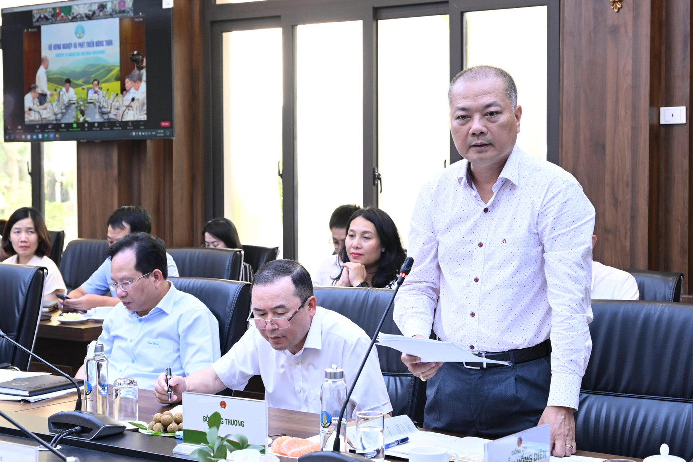 Ông Nguyễn Anh Sơn - Cục trưởng Cục Xuất nhập khẩu, Bộ Công Thương - chia sẻ tại cuộc họp.