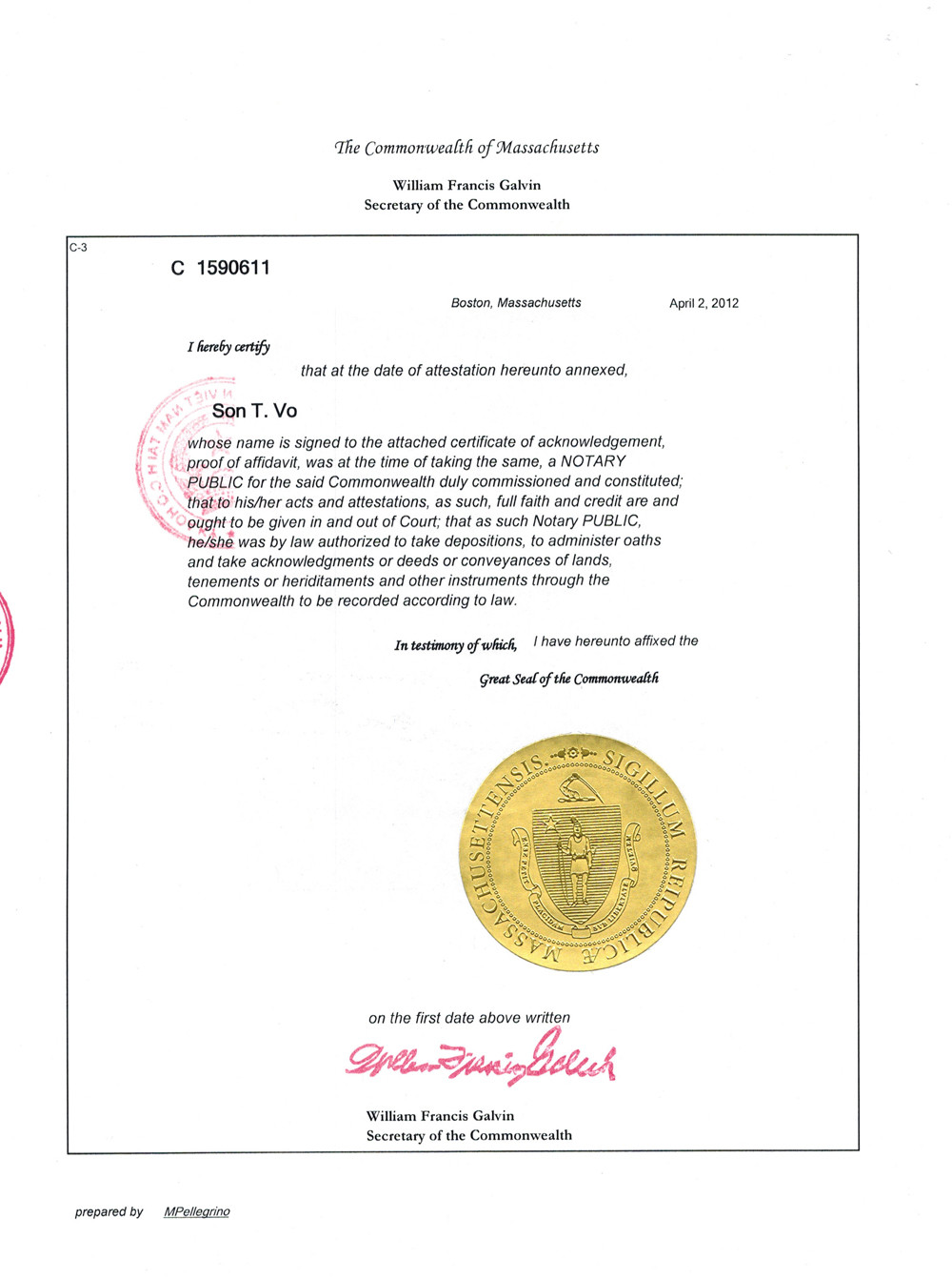 Công văn của bang Massachusetts. Công văn của bang Massachusetts