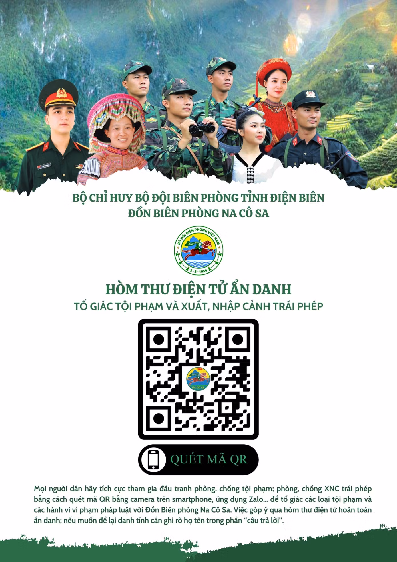 Các poster có gắn mã QR đươc dán tại các điểm công cộng.
