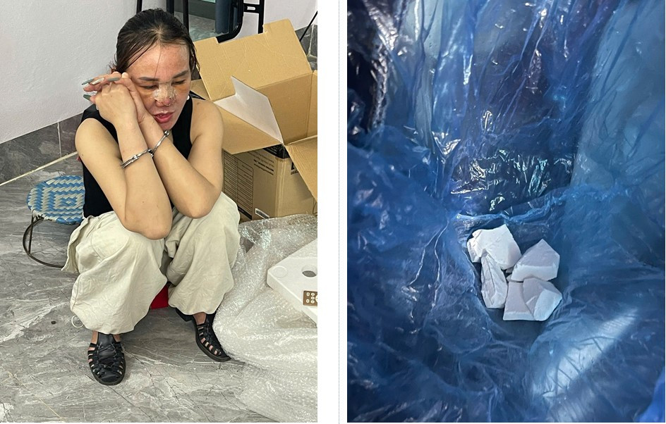 Đối tượng Lò Thị Phương cùng tang vật