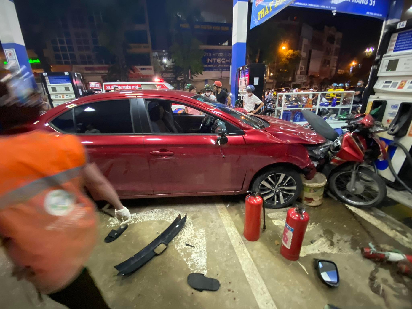 Hiện trường vụ tai nạn.