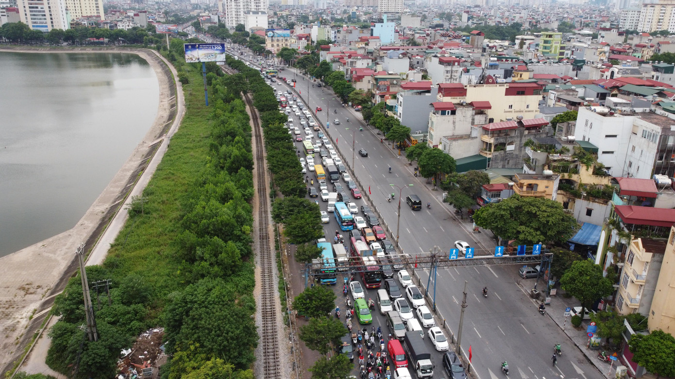 Đường Giải Phóng vào cuối giờ chiều 31/8. Đường Giải Phóng vào cuối giờ chiều 31/8.