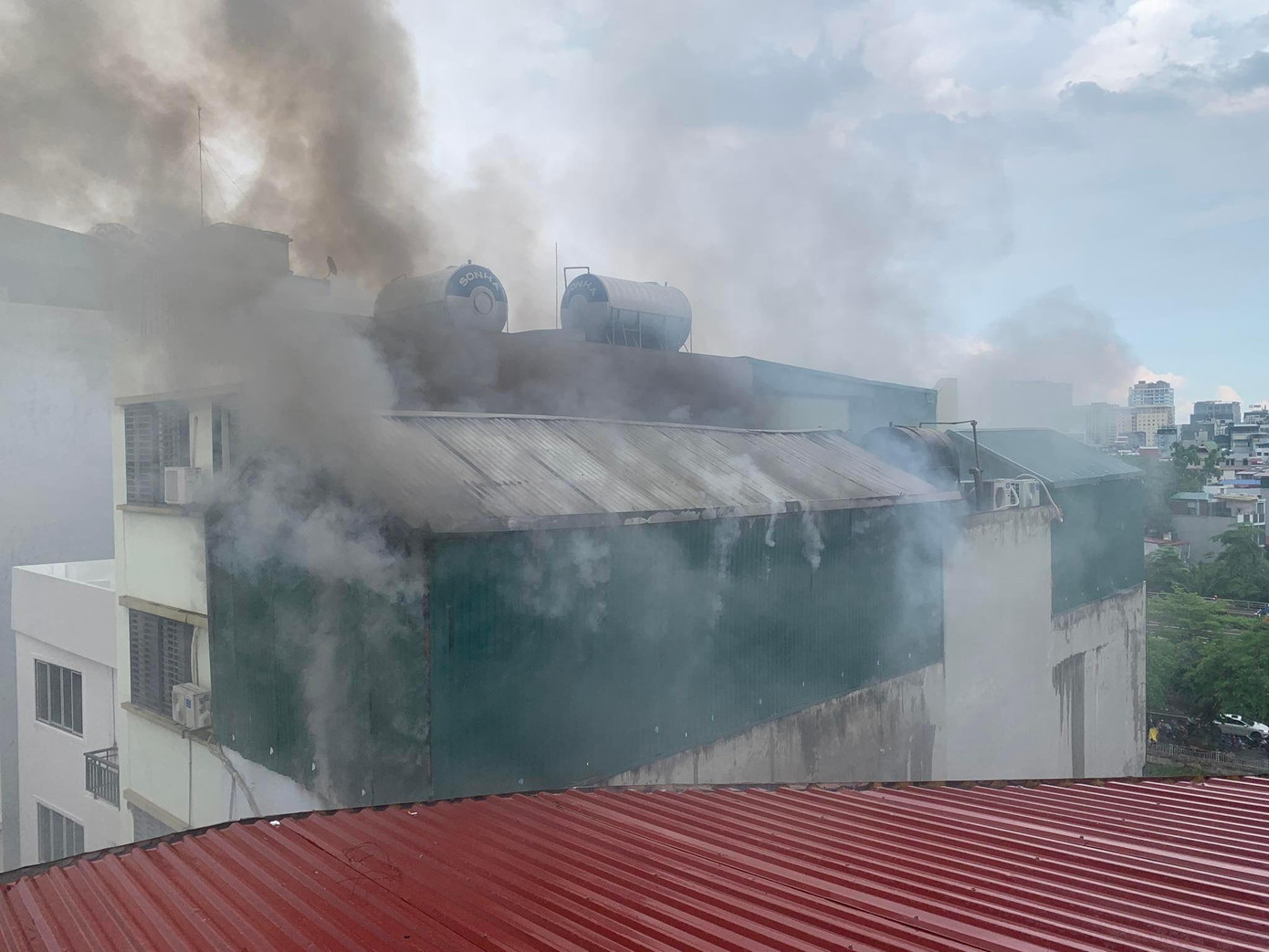 Khu vực xảy ra cháy. Khu vực xảy ra cháy.