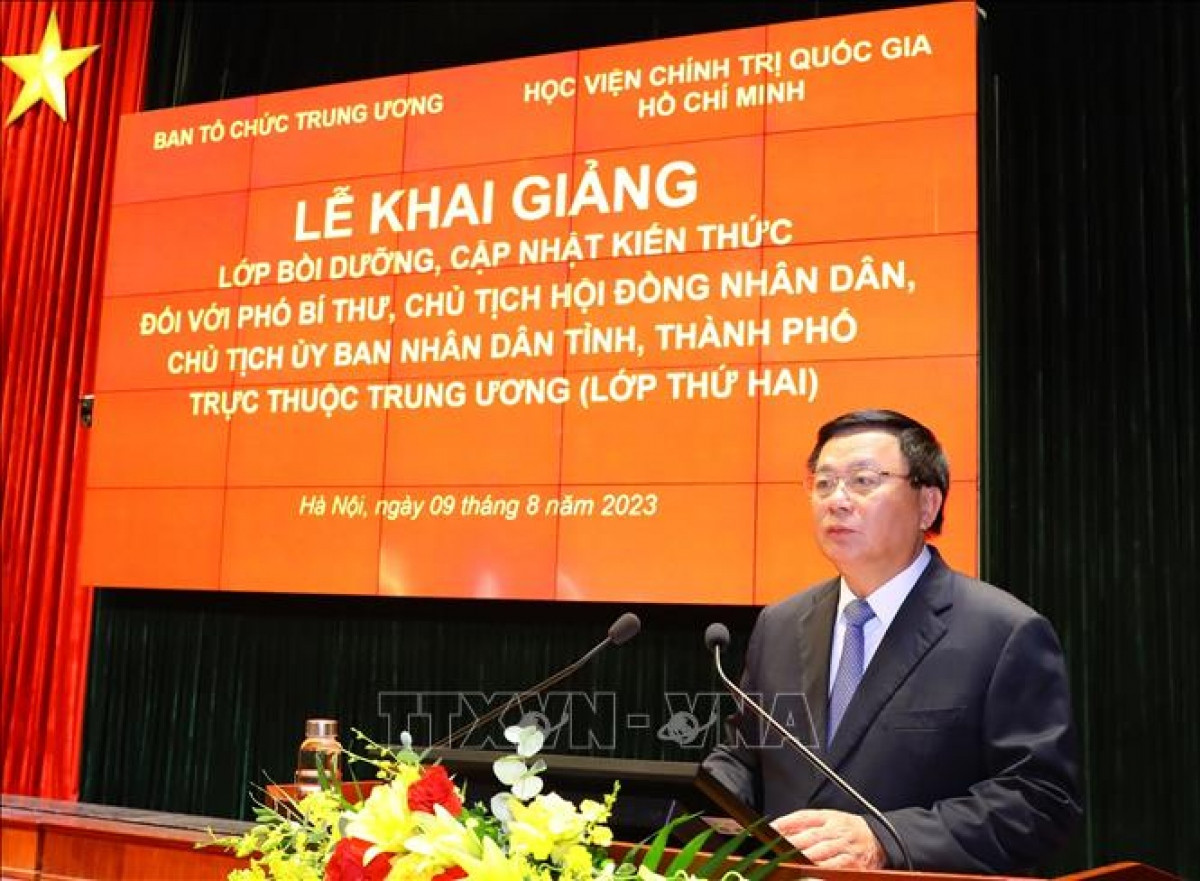 GS,TS Nguyễn Xuân Thắng phát biểu tại Lễ khai giảng. (Ảnh: Văn Điệp/TTXVN) GS,TS Nguyễn Xuân Thắng phát biểu tại Lễ khai giảng. (Ảnh: Văn Điệp/TTXVN)