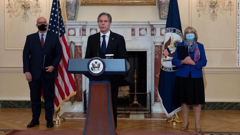 Ngoại trưởng Mỹ Antony Blinken phát biểu về Hội chứng Havana tại Phòng Benjamin Franklin của Bộ Ngoại giao ở Washington ngày 5//11/2021. Ảnh: Getty Images.