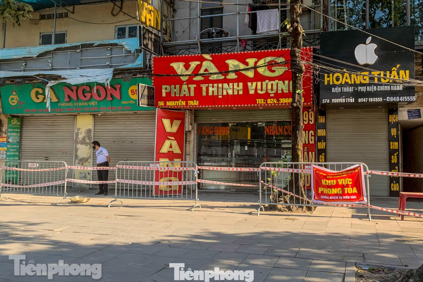 Hình ảnh ghi nhận tại mặt đường phố Nguyễn Trãi khu vực Ngã Tư Sở.