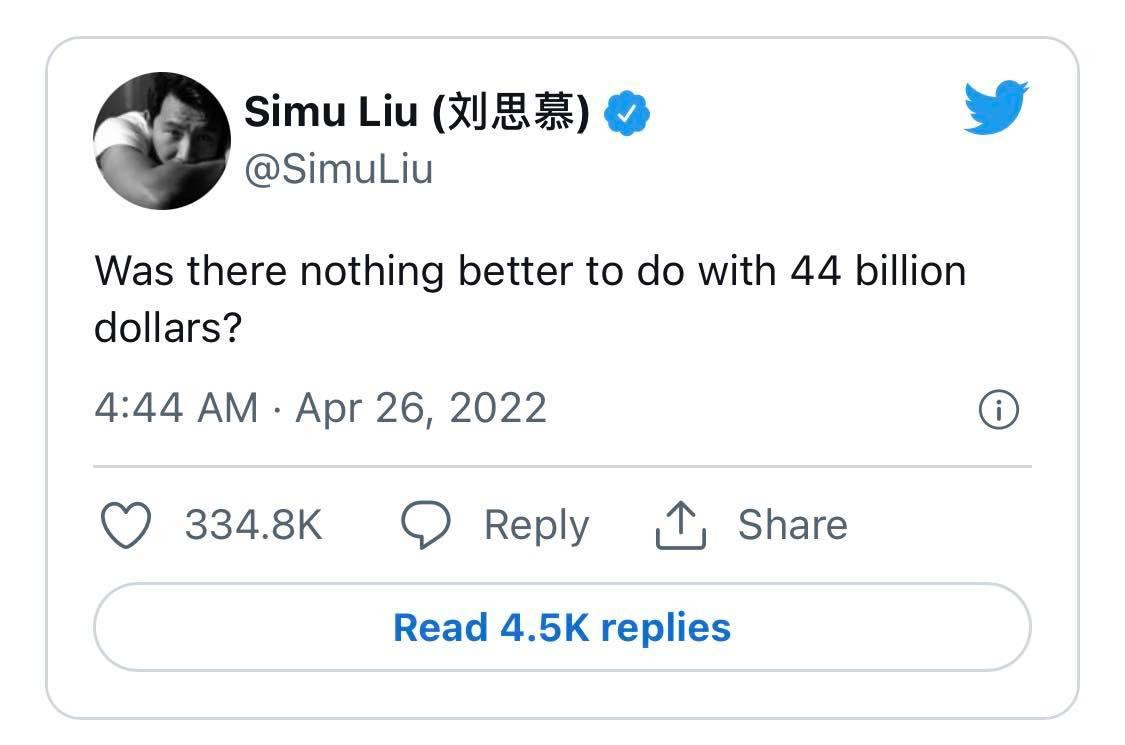 Nam diễn viên "Shang-Chi" viết tweet "đá đều" vụ mua bán tỷ đô Nam diễn viên "Shang-Chi" viết tweet "đá đều" vụ mua bán tỷ đô