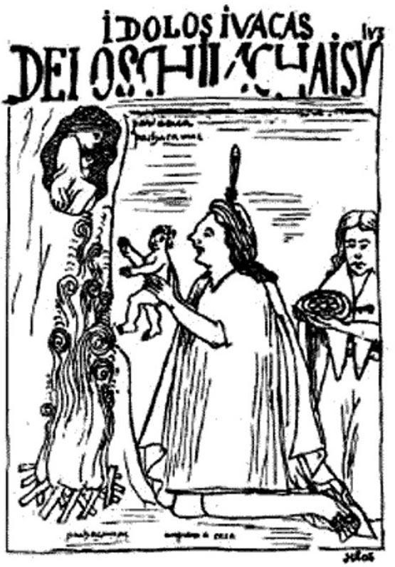 Bức tranh mô tả nghi thức hiến tế Capacocha. Bức tranh mô tả nghi thức hiến tế Capacocha.