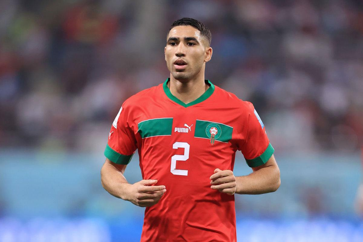 Hậu vệ phải: Achraf Hakimi (Morocco). Hậu vệ phải: Achraf Hakimi (Morocco).