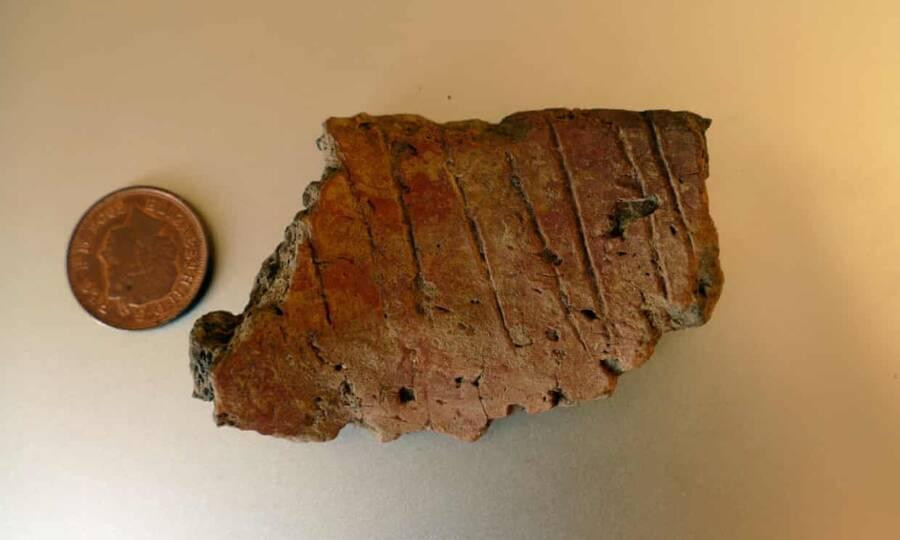 Các chuyên gia tin rằng mảnh gốm này thuộc về một chiếc bình đựng rượu vốn chưa từng được tìm thấy trước đây trên đảo Skokholm.