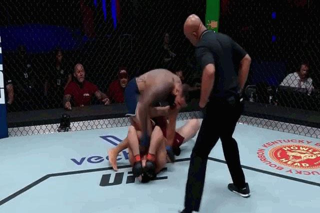 Austen Lane hạ gục đối thủ.