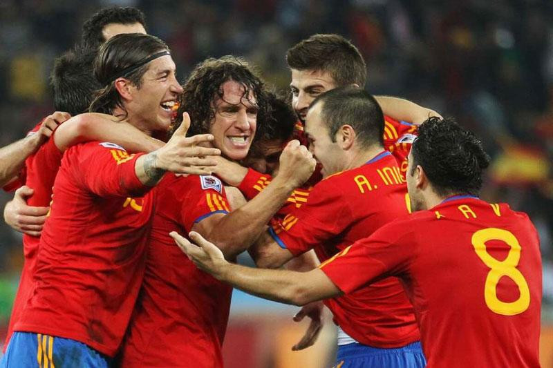 6. Tây Ban Nha (số lần tham dự các kỳ World Cup tính đến hết năm 2018: 15, tổng số bàn thắng ghi được: 99 bàn). 6. Tây Ban Nha (số lần tham dự các kỳ World Cup tính đến hết năm 2018: 15, tổng số bàn thắng ghi được: 99 bàn).