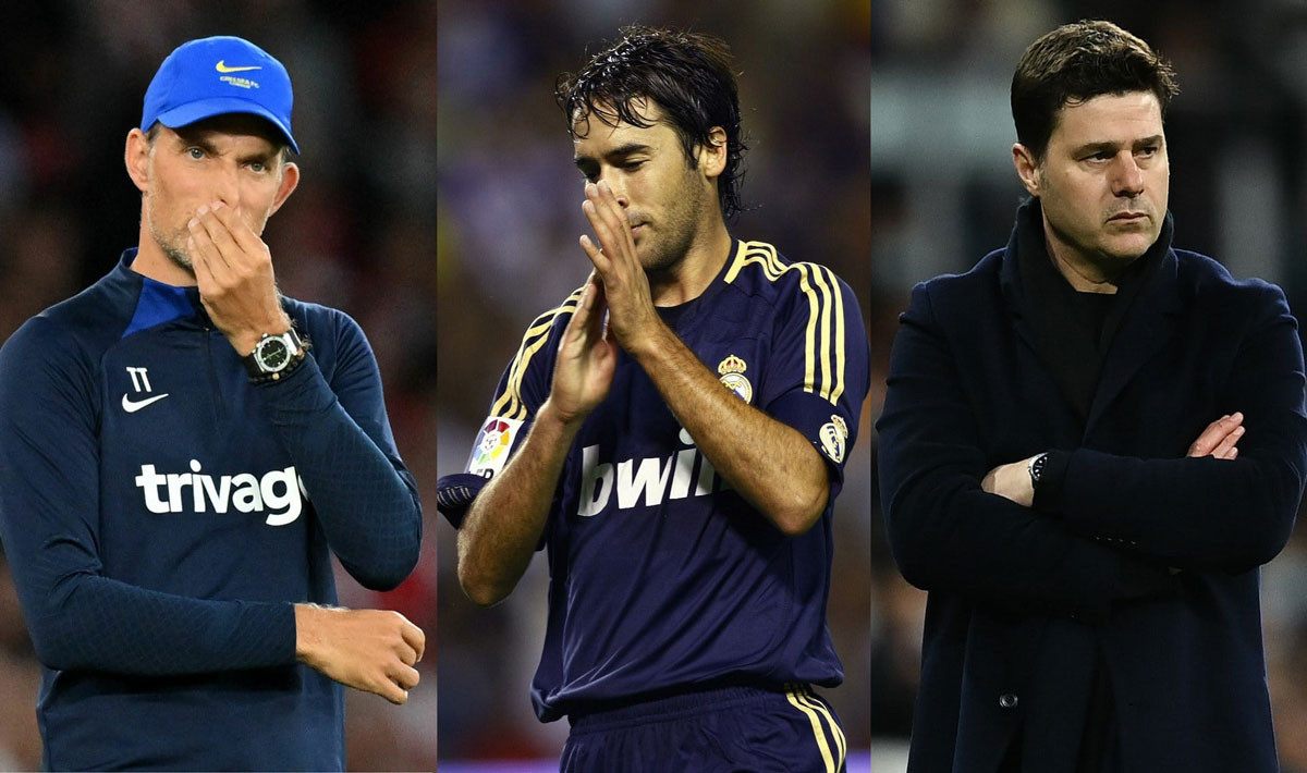HLV Tuchel, Raul và Pochettino (từ trái sang) là 3 ứng viên thay Ancelotti. HLV Tuchel, Raul và Pochettino (từ trái sang) là 3 ứng viên thay Ancelotti.