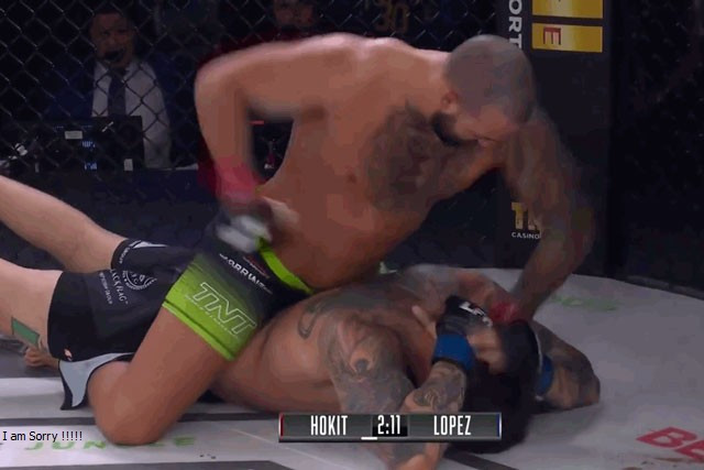 Josh Hokit đấm gục đối thủ.