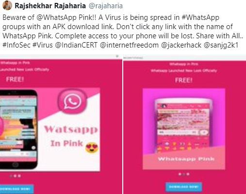 Cảnh báo về WhatsappPink của chuyên gia bảo mật Rajesh Rajaharia