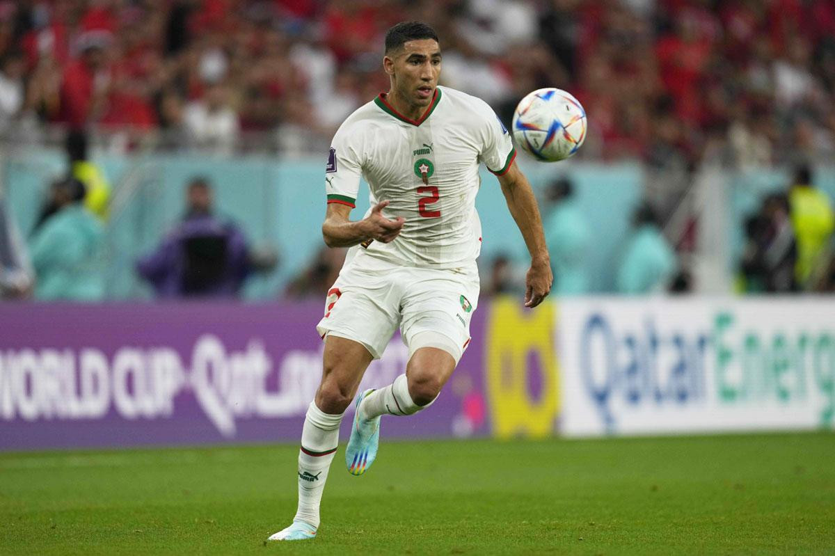 Hậu vệ phải: Achraf Hakimi (Morocco). Hậu vệ phải: Achraf Hakimi (Morocco).