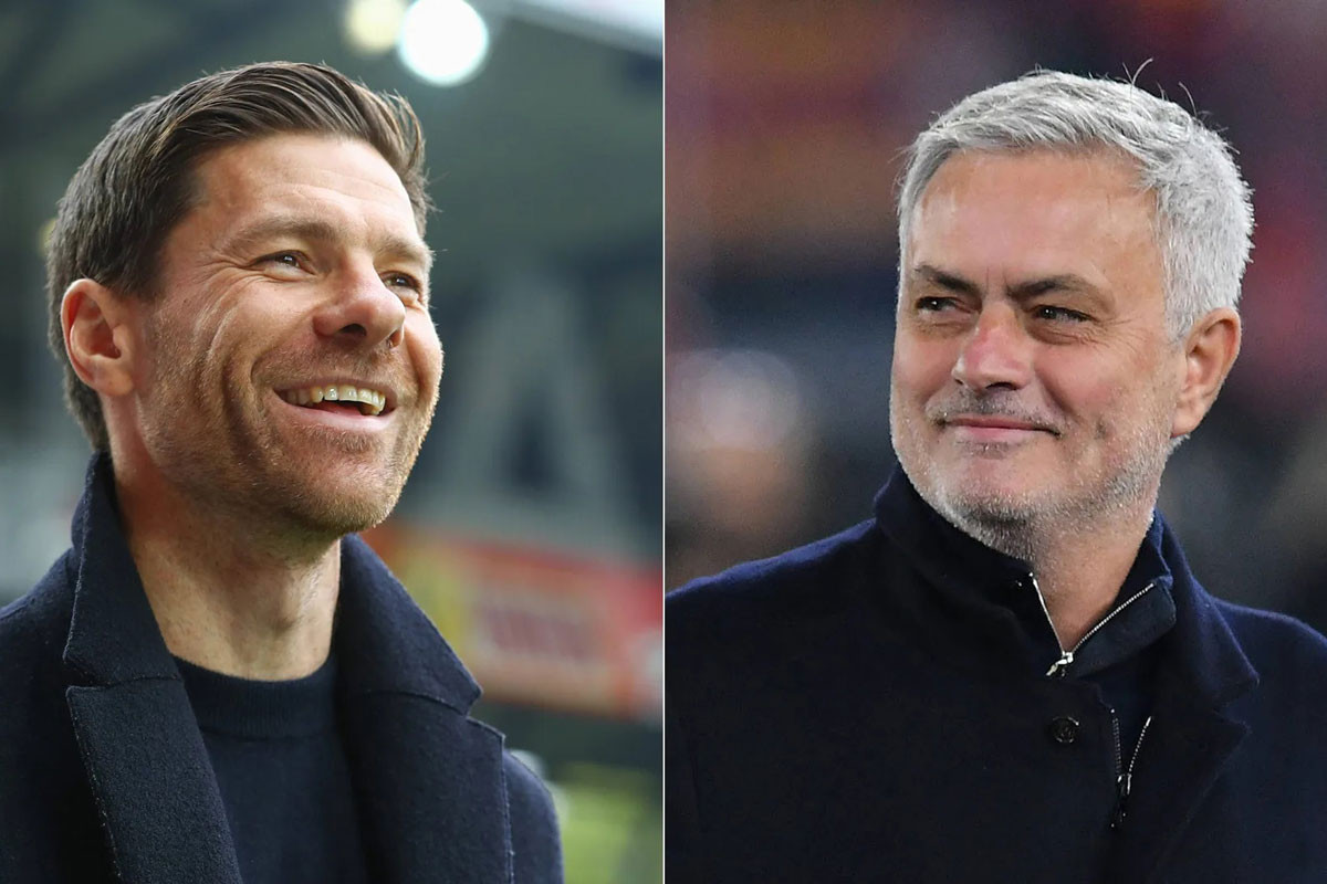 HLV Alonso (trái) chuẩn bị chạm trán với thầy cũ Mourinho. HLV Alonso (trái) chuẩn bị chạm trán với thầy cũ Mourinho.