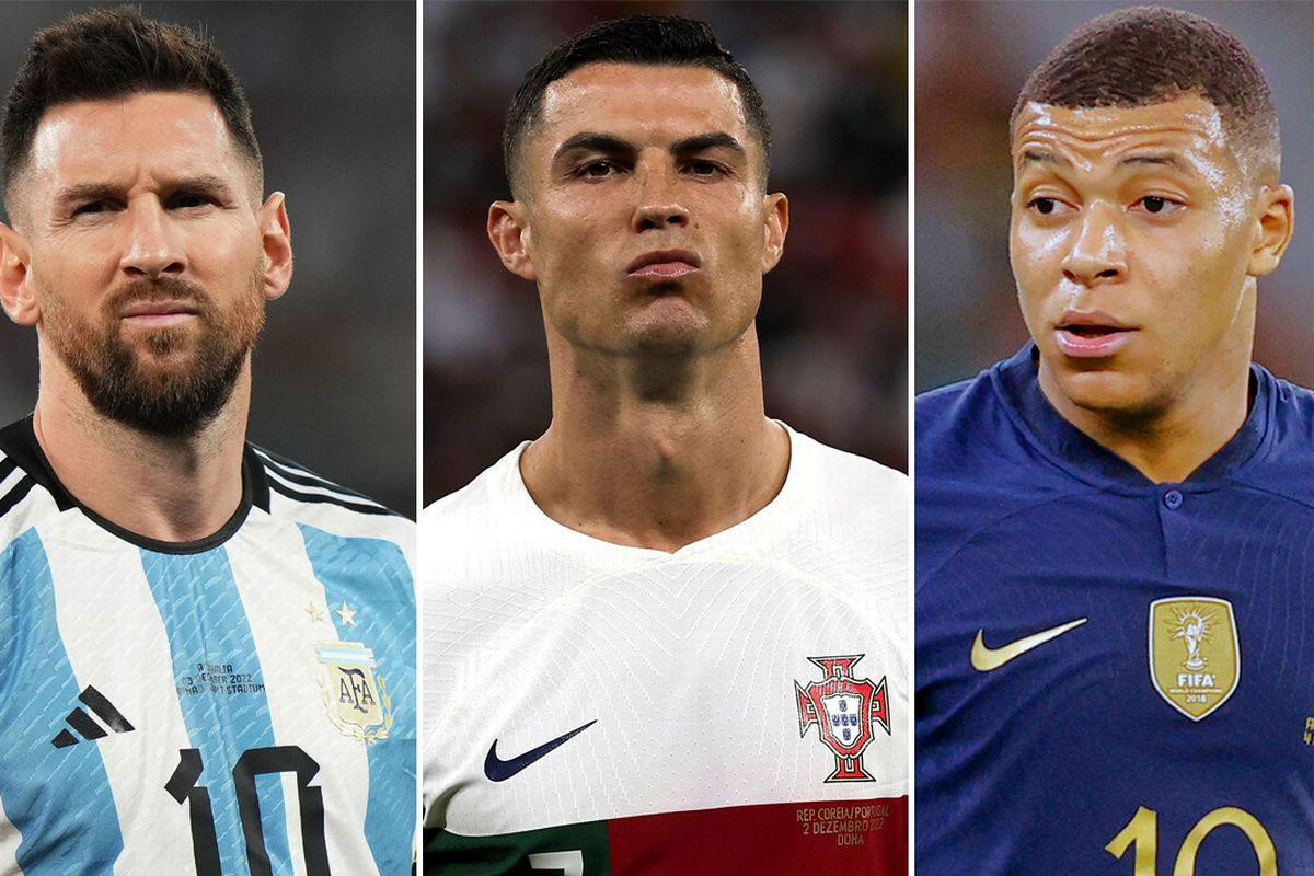 Mbappe (phải) bỏ xa số bàn thắng của Messi (trái) và Ronaldo cộng lại ở vòng knock-out World Cup.