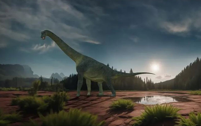 A. bahndooiveche là họ hàng xa của loài khủng long chân thằn lằn cổ dài khổng lồ. Ảnh: Grup Guix. A. bahndooiveche là họ hàng xa của loài khủng long chân thằn lằn cổ dài khổng lồ. Ảnh: Grup Guix.