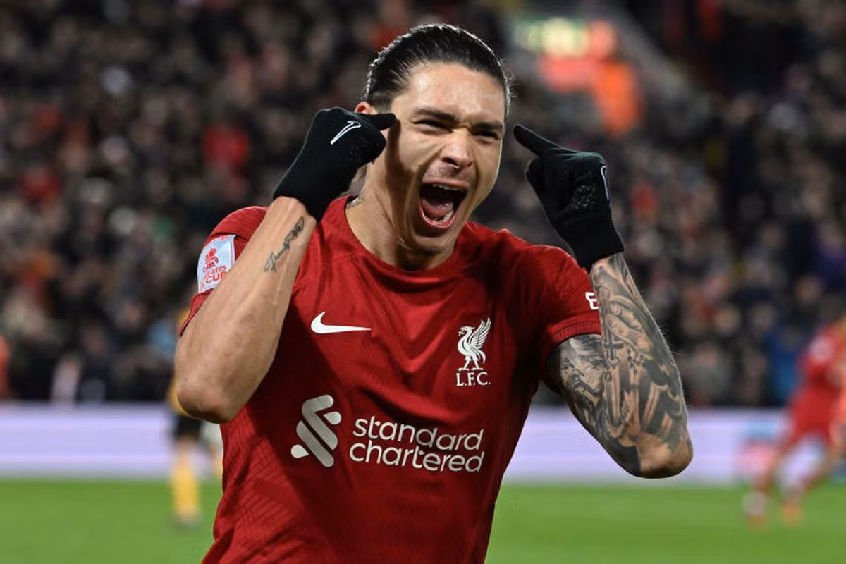 4. Darwin Nunez (Liverpool, vận tốc tối đa: 36,53 km/h).