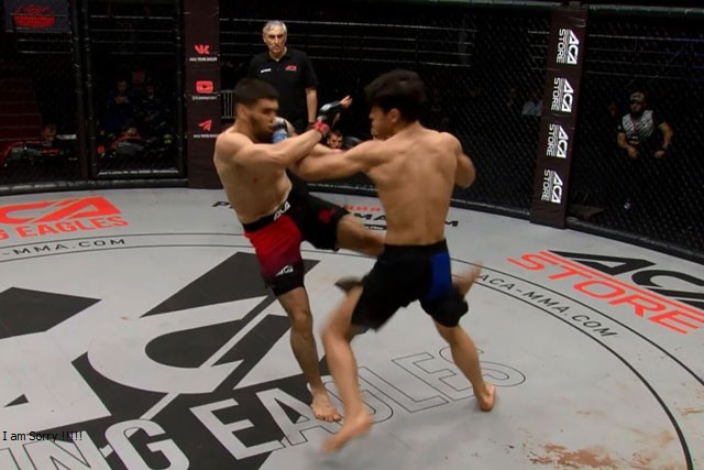 Muslim Ibragimov (trái) ra đòn chính xác. Muslim Ibragimov (trái) ra đòn chính xác.