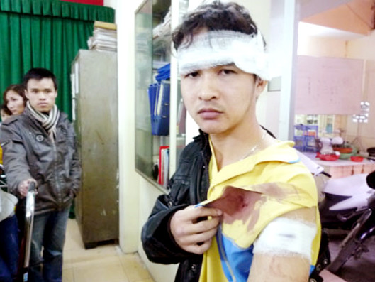 Anh Trương Trọng Thao với nhiều vết thương trên người