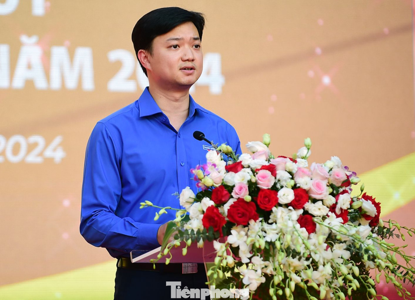 Anh Nguyễn Minh Triết - Bí thư T.Ư Đoàn phát biểu tại chương trình. Ảnh: Xuân Tùng
