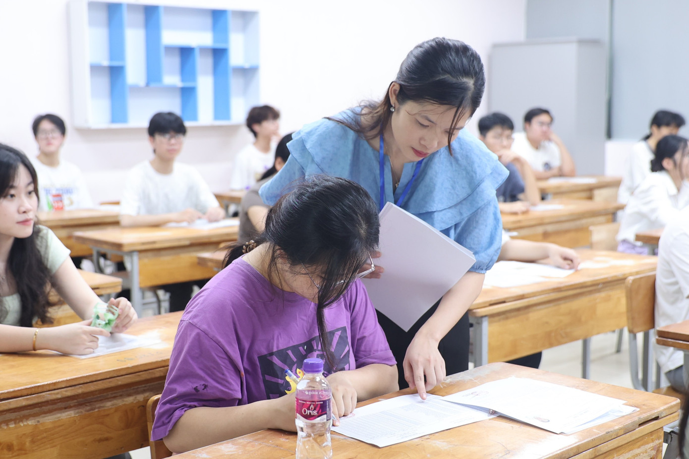 Điểm thi THCS Mai Dịch. Ảnh: Trọng Tài Điểm thi THCS Mai Dịch. Ảnh: Trọng Tài