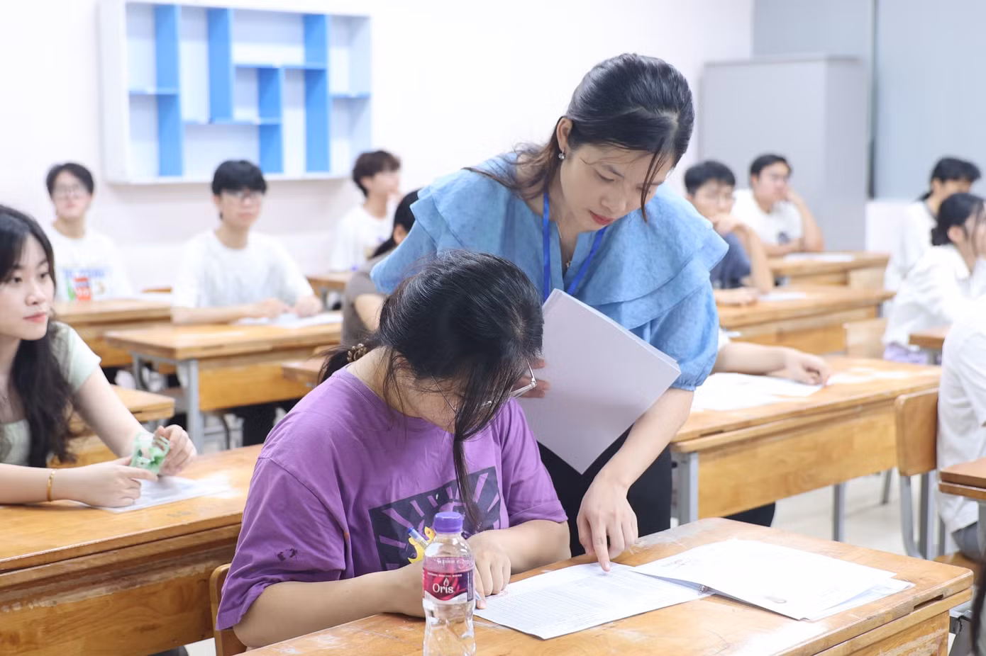 Điểm thi THCS Mai Dịch. Ảnh: Trọng Tài
