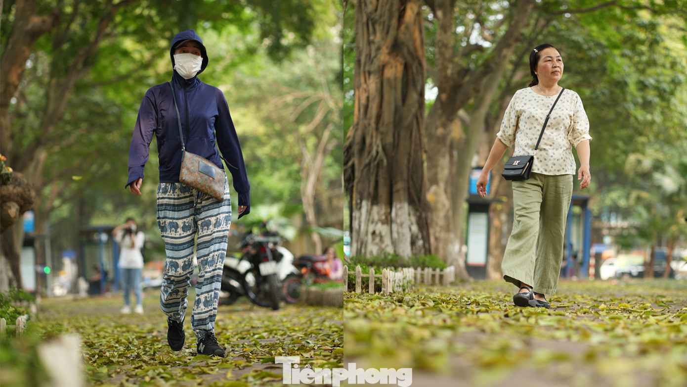 Đường Phan Đình Phùng có dấu ấn đặc biệt trong lòng người dân Thủ đô, nhất là mỗi mùa lá đổ. Mùa lá đổ đến và đi nhanh nên mọi người đều tranh thủ thời gian tới trải nghiệm không gian thoáng đãng và thơ mộng này.