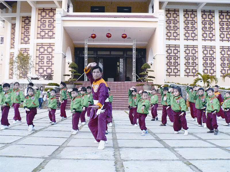 Trong võ đường Kỳ Sơn (Hội An). Ảnh: N.H