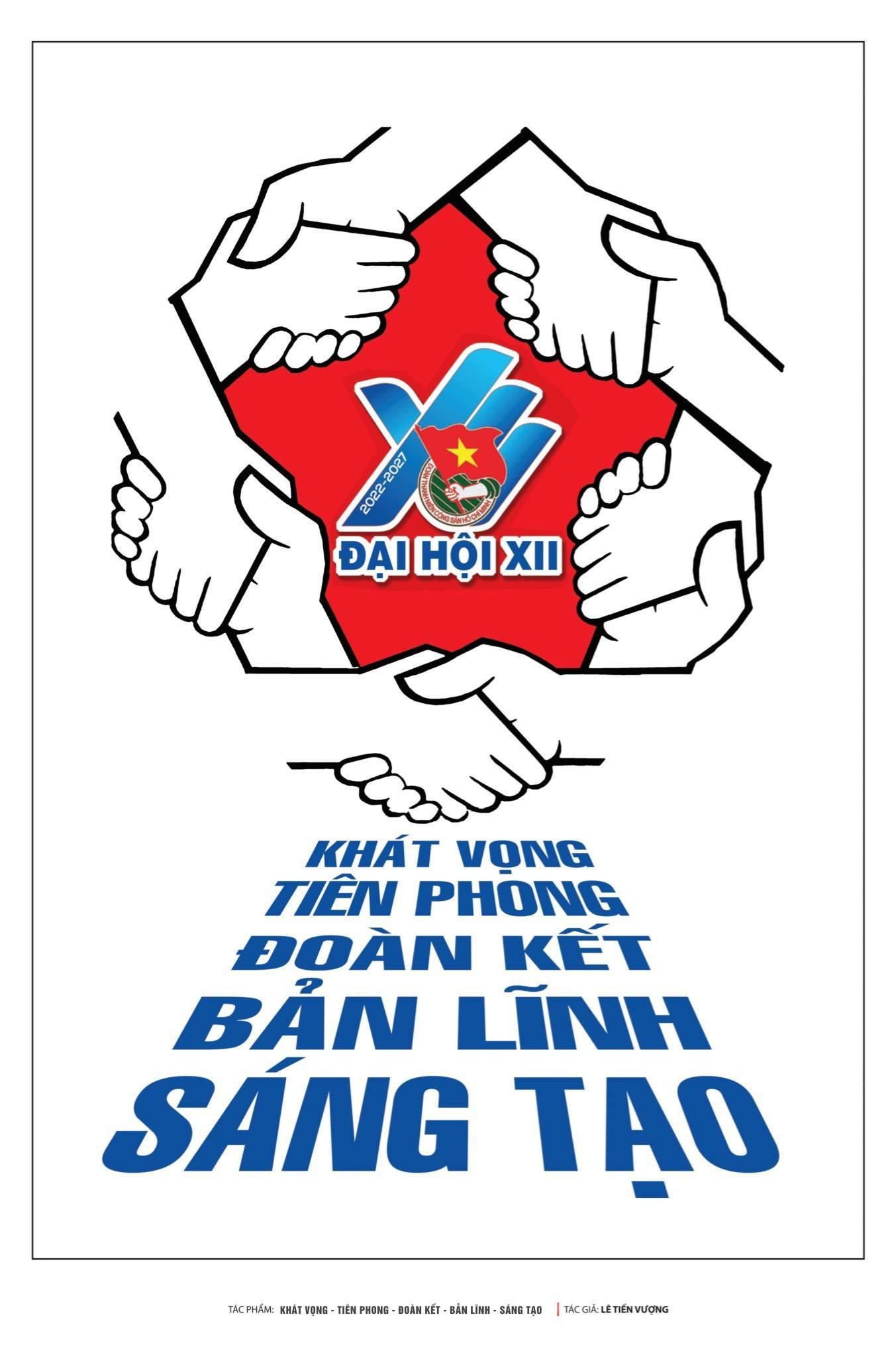 Tác phẩm “Khát vọng – Đoàn kết – Bản lĩnh – Tiên phong – Sáng tạo” của tác giả Lê Tiến Vượng đoạt giải Khuyến khích của cuộc thi