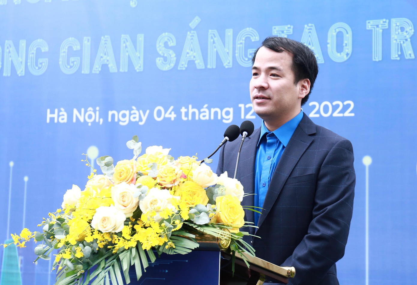 Anh Ngô Văn Cương, Bí thư T.Ư Đoàn, Chủ nhiệm Ủy ban Kiểm tra T.Ư Đoàn phát biểu tại lễ khai mạc ngày hội. Ảnh: Bảo Anh Anh Ngô Văn Cương, Bí thư T.Ư Đoàn, Chủ nhiệm Ủy ban Kiểm tra T.Ư Đoàn phát biểu tại lễ khai mạc ngày hội. Ảnh: Bảo Anh