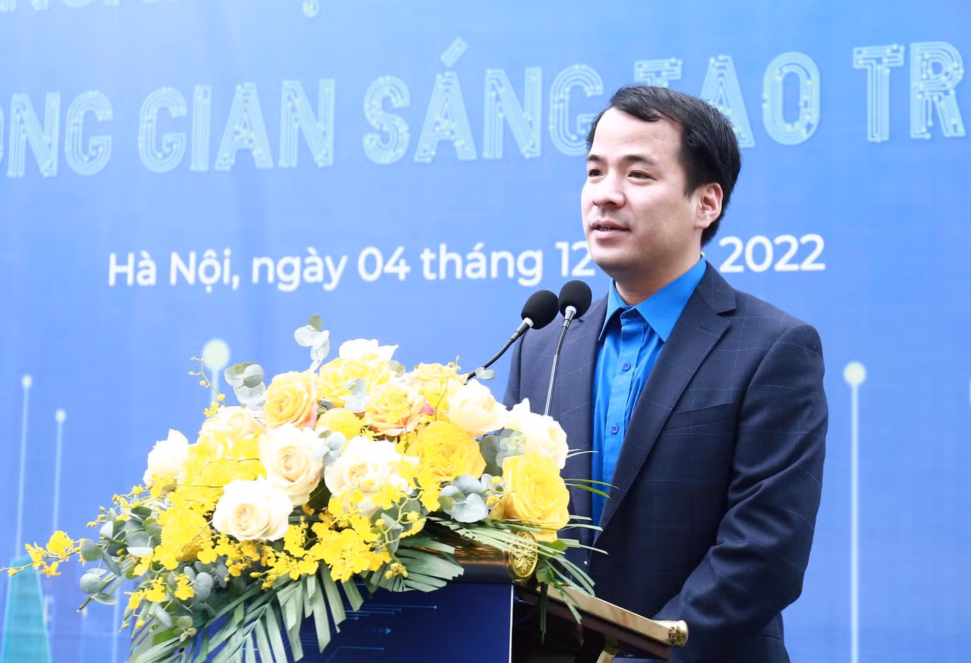 Anh Ngô Văn Cương, Bí thư T.Ư Đoàn, Chủ nhiệm Ủy ban Kiểm tra T.Ư Đoàn phát biểu tại lễ khai mạc ngày hội. Ảnh: Bảo Anh Anh Ngô Văn Cương, Bí thư T.Ư Đoàn, Chủ nhiệm Ủy ban Kiểm tra T.Ư Đoàn phát biểu tại lễ khai mạc ngày hội. Ảnh: Bảo Anh
