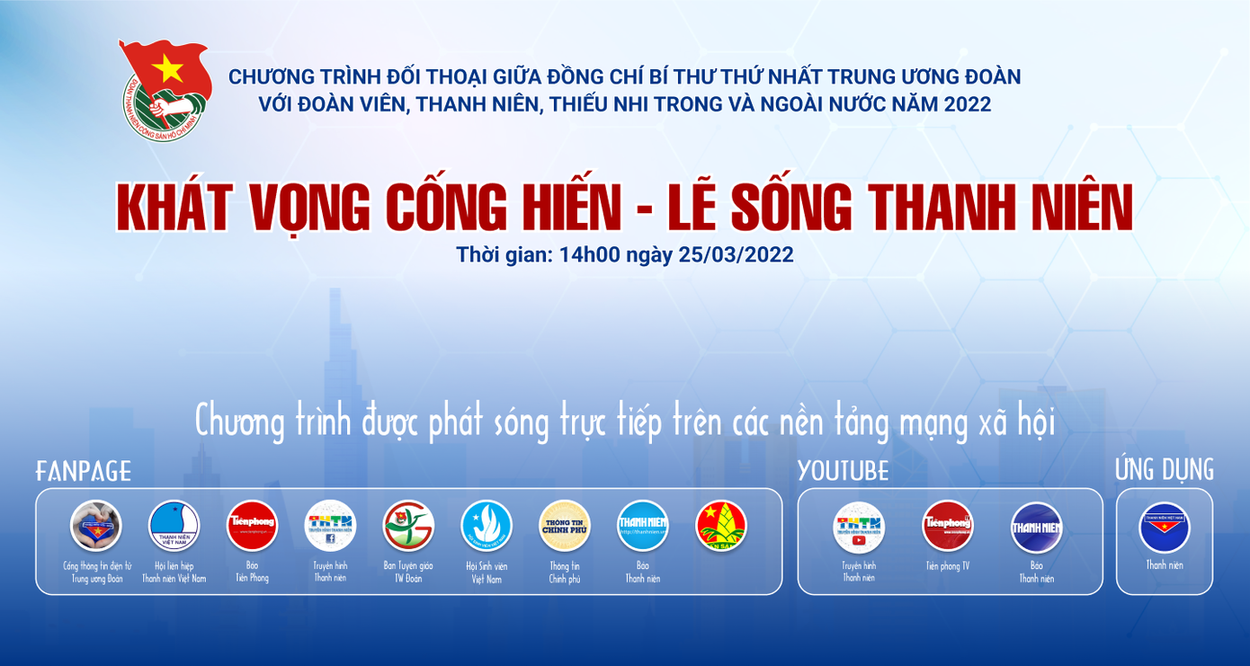 Chương trình đối thoại giữa Bí thư thứ nhất T.Ư Đoàn và đoàn viên, thanh niên, thiếu nhi năm 2022 được phát sóng trực tiếp tại điểm cầu trung tâm trụ sở T.Ư Đoàn và kết nối trực tuyến đến 63 tỉnh, thành đoàn cùng 21 tổ chức Đoàn, Hội ở ngoài nước. Chương trình đối thoại giữa Bí thư thứ nhất T.Ư Đoàn và đoàn viên, thanh niên, thiếu nhi năm 2022 được phát sóng trực tiếp tại điểm cầu trung tâm trụ sở T.Ư Đoàn và kết nối trực tuyến đến 63 tỉnh, thành đoàn cùng 21 tổ chức Đoàn, Hội ở ngoài nước.