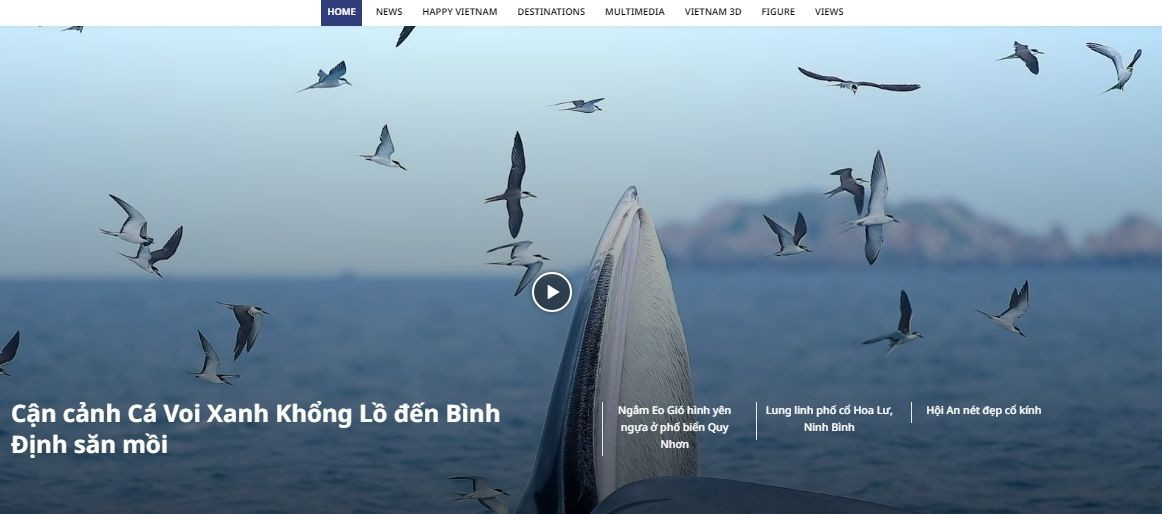 Giao diện trang chủ của nền tảng vietnam.vn