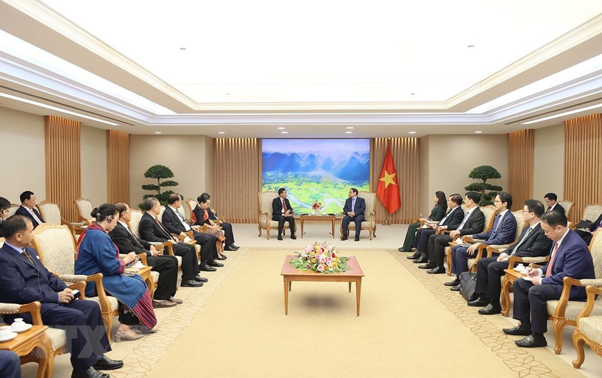 Quang cảnh buổi tiếp. (Ảnh: Dương Giang/TTXVN) Quang cảnh buổi tiếp. (Ảnh: Dương Giang/TTXVN)