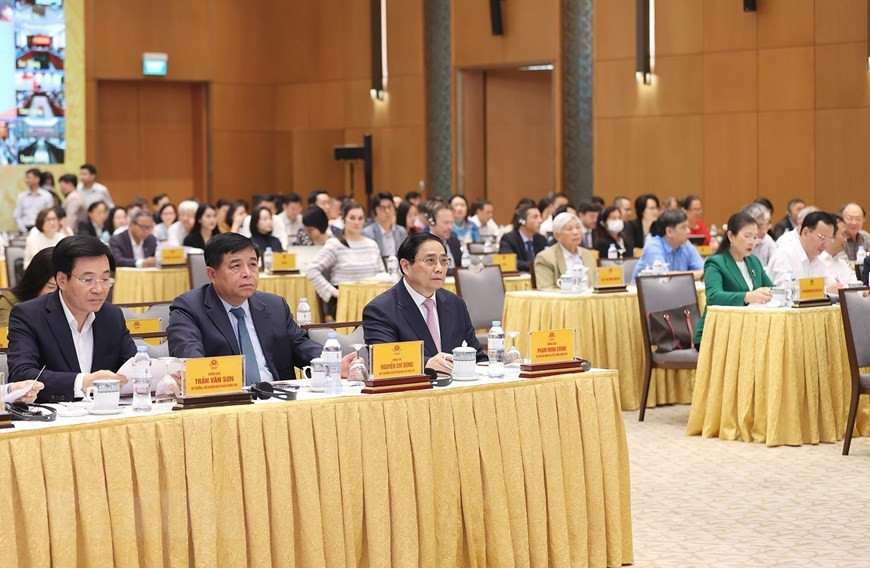 Thủ tướng Phạm Minh Chính dự Hội nghị công bố và triển khai Quy hoạch tổng thể quốc gia thời kỳ 2021-2030, tầm nhìn đến năm 2050. (Ảnh: Dương Giang/TTXVN) Thủ tướng Phạm Minh Chính dự Hội nghị công bố và triển khai Quy hoạch tổng thể quốc gia thời kỳ 2021-2030, tầm nhìn đến năm 2050. (Ảnh: Dương Giang/TTXVN)