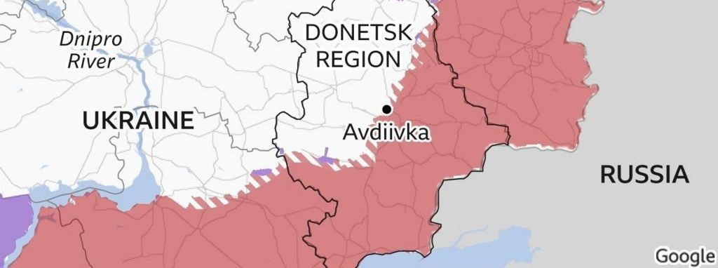 Vị trí Avdiivka. Đồ họa: BBC Vị trí Avdiivka. Đồ họa: BBC