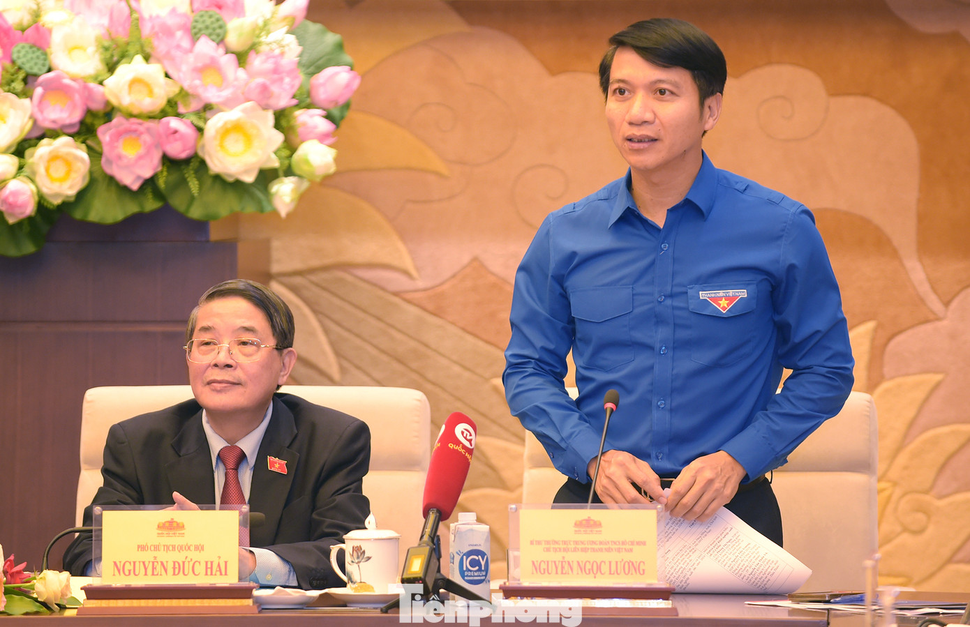 Anh Nguyễn Ngọc Lương phát biểu đáp từ. Ảnh: Xuân Tùng