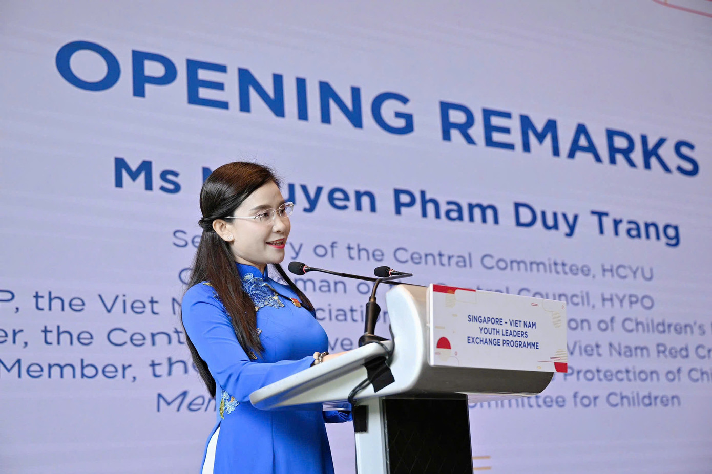 Chị Nguyễn Phạm Duy Trang phát biểu tại chương trình. Ảnh: BTC