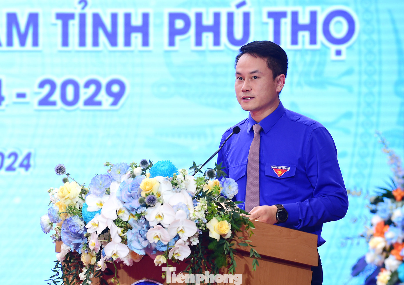 Anh Nguyễn Kim Quy phát biểu tại Đại hội. Ảnh: Xuân Tùng