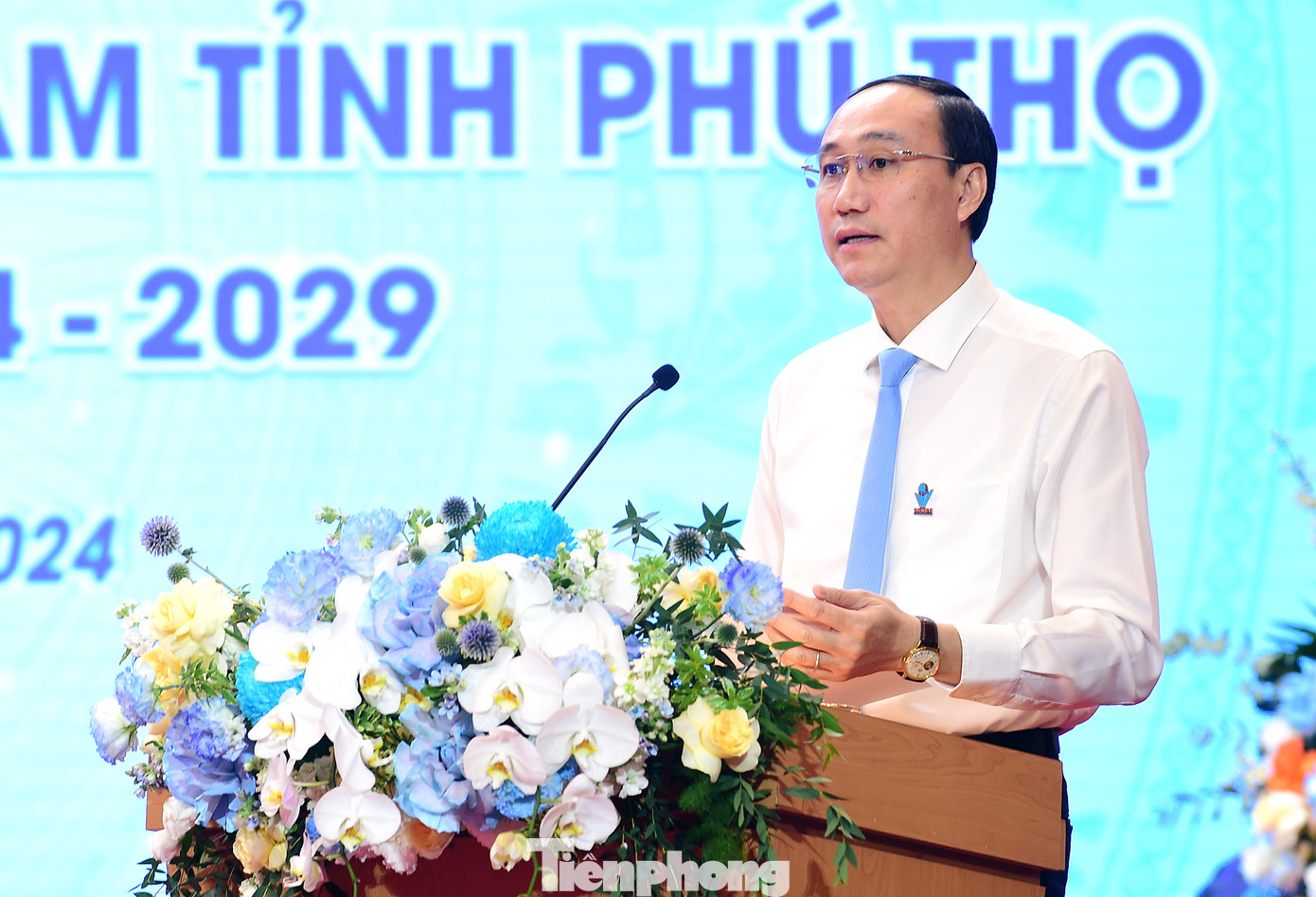 Ông Phùng Khánh Tài phát biểu tại Đại hội. Ảnh: Xuân Tùng