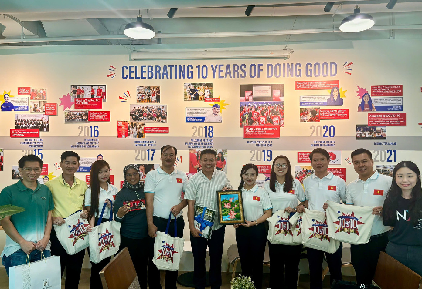 Đoàn công tác tham quan tổ chức thanh niên tình nguyện Youth Corps Singapore. Ảnh: BTC