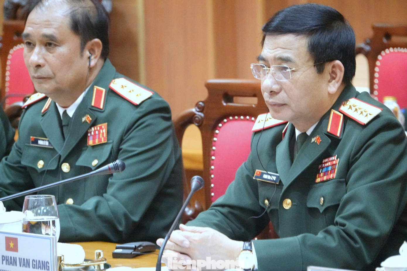 Đại tướng Phan Văn Giang phát biểu tại hội đàm. Đại tướng Phan Văn Giang phát biểu tại hội đàm.